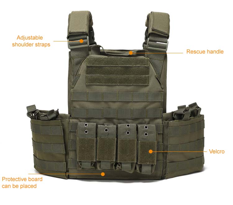 Tactical Vest Military Molle Plate Carrier Magazine Paintball CS Outdoor Velcro Protective Vest Hunting Vest (NF-YB-V017)