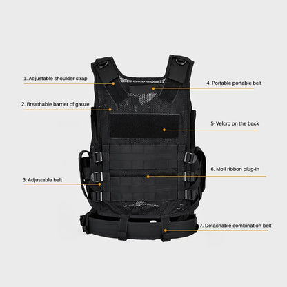 Tactical Vest Military Molle Plate Carrier Magazine Paintball CS Outdoor Velcro Protective Vest Hunting Vest (NF-YB-V016)