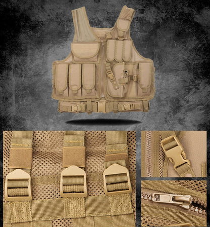 Tactical Vest Military Molle Plate Carrier Magazine Paintball CS Outdoor Velcro Protective Vest Hunting Vest (NF-YB-V016)